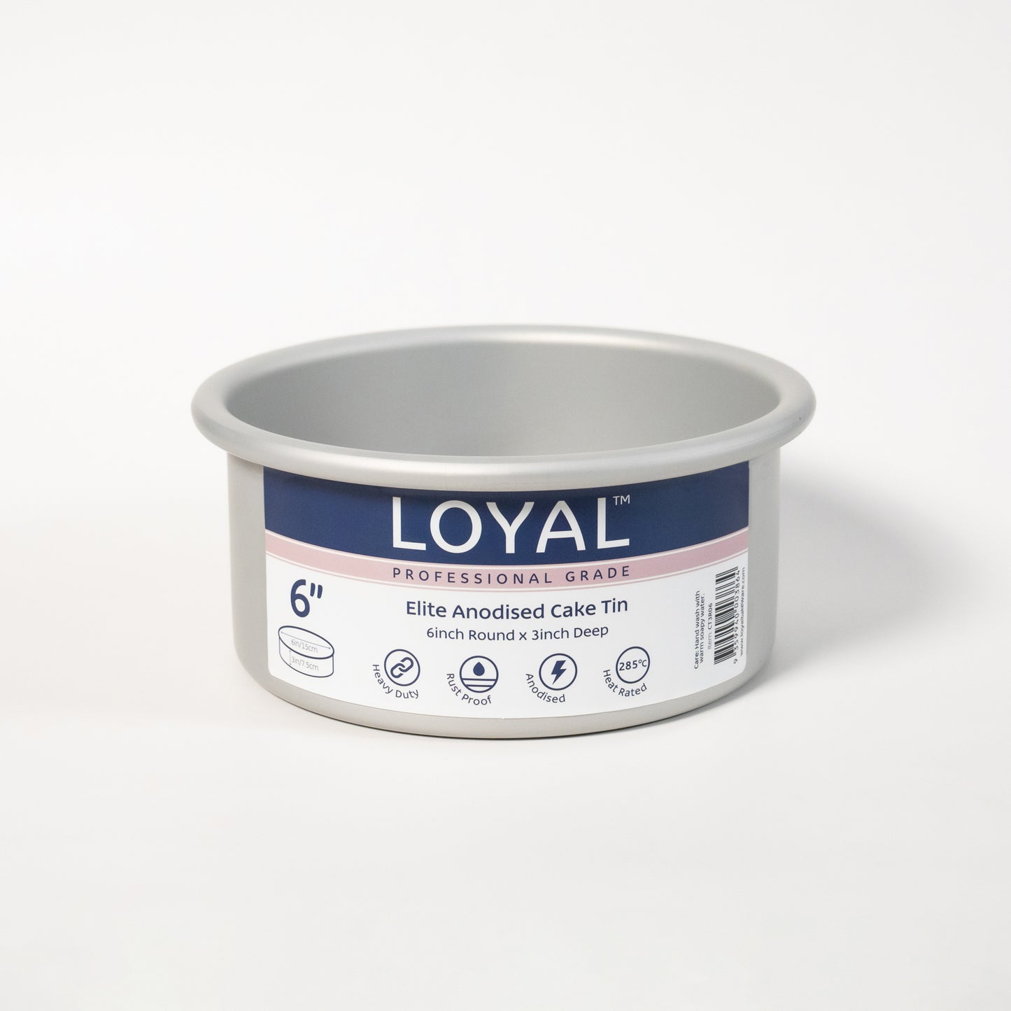 LOYAL Elite Anodised Cake Tin 3" Deep Round