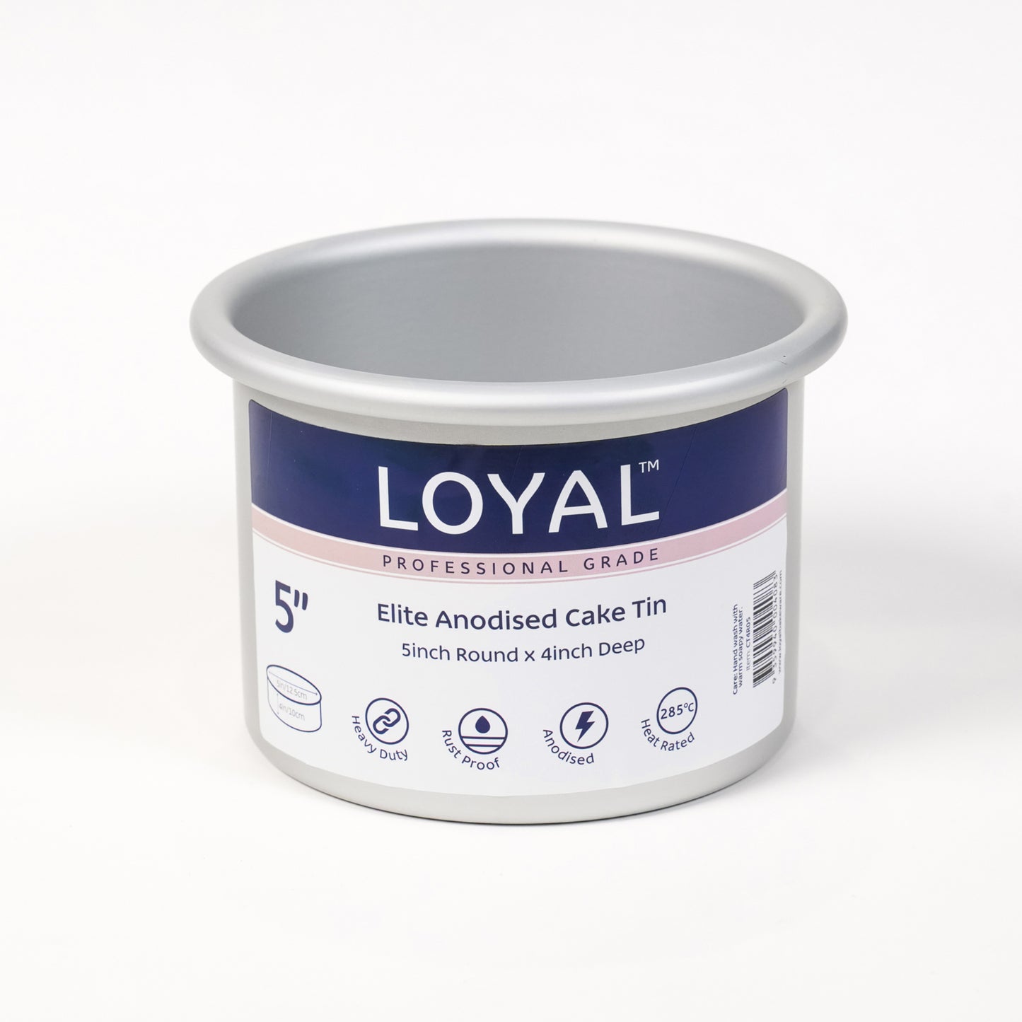 LOYAL Elite Anodised Cake Tin 4" Deep Round