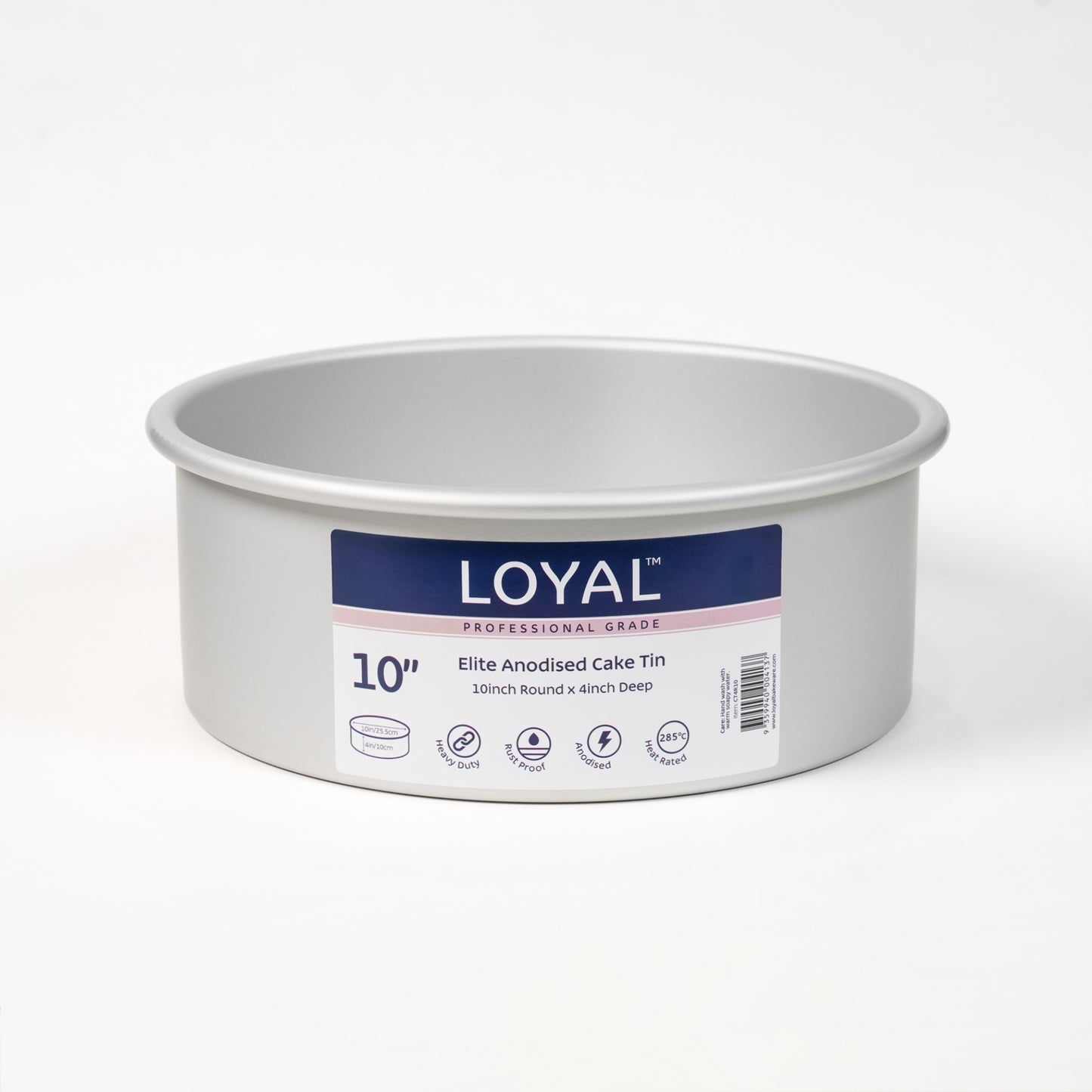 LOYAL Elite Anodised Cake Tin 4" Deep Round