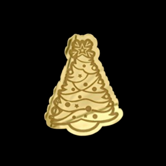 Christmas Tree Plaque 5pk - Gold