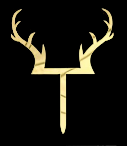 Reindeer Cake Picks 10pk - Gold