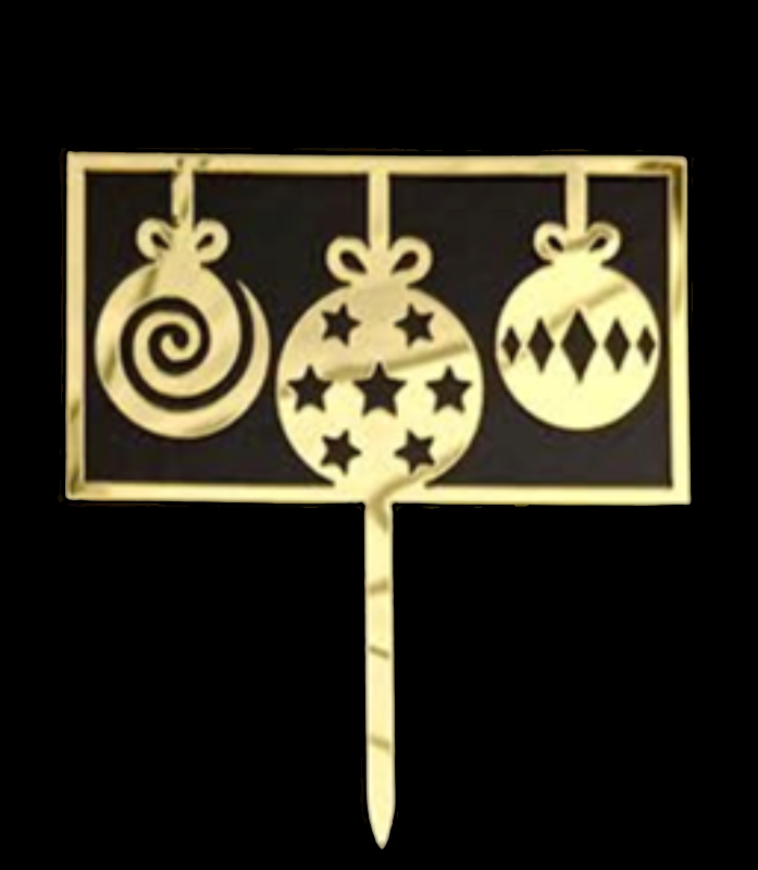 Bauble Bauble Cake Picks 10pk - Gold