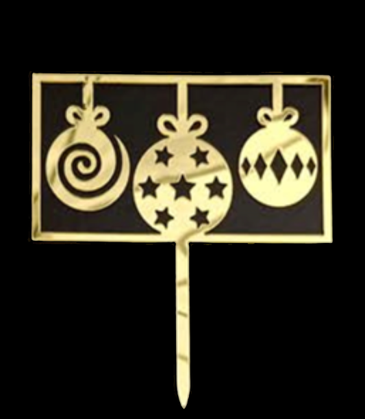 Bauble Bauble Cake Picks 10pk - Gold