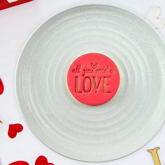 Custom Cookie Cutters Embosser - All you need is love.