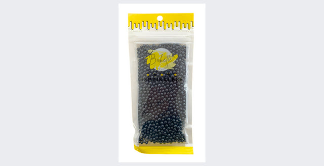 Bakette Sprinkles - Pearly Black Sugar Pearls Sprinkle Mix 56g