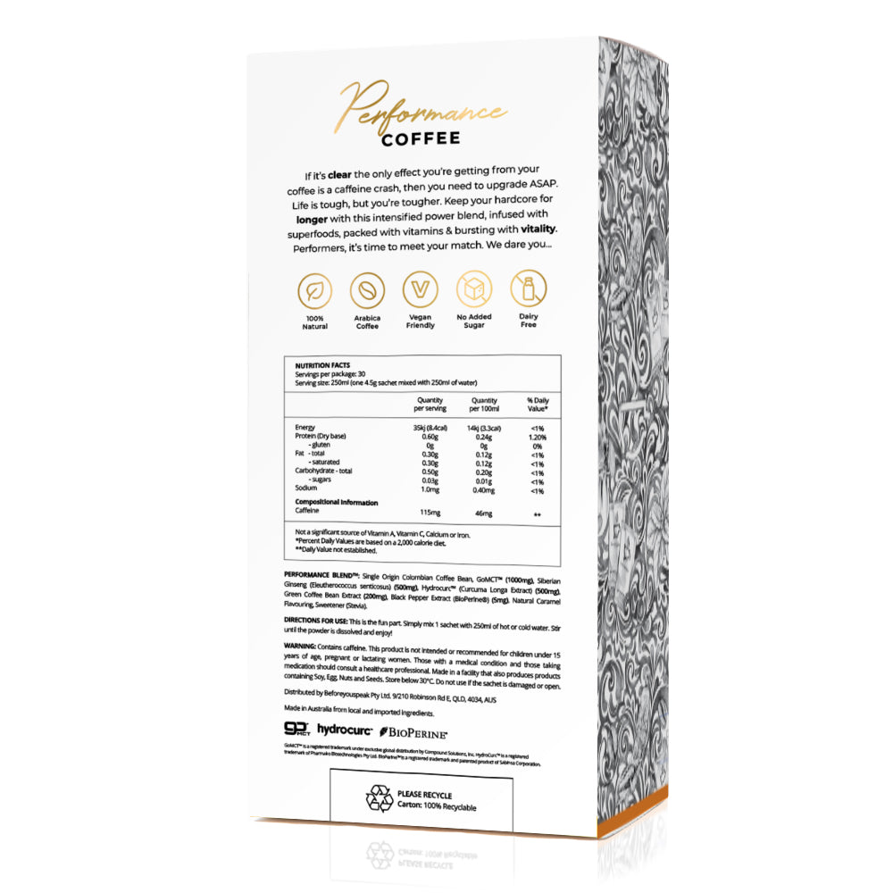 Before You Speak Coffee - Caramel - Performance Coffee - 30 Serves