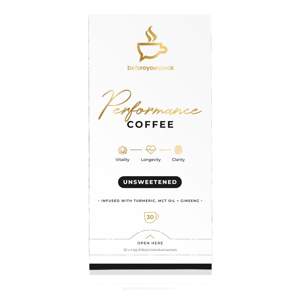 Before You Speak Coffee - Unsweetened - High Performance Coffee - 30 Serves