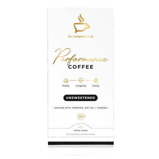 Before You Speak Coffee - Unsweetened - High Performance Coffee - 30 Serves