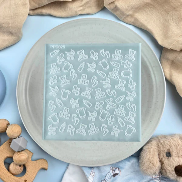 Custom Cookie Cutter - Baby Pattern Plate - Debosser