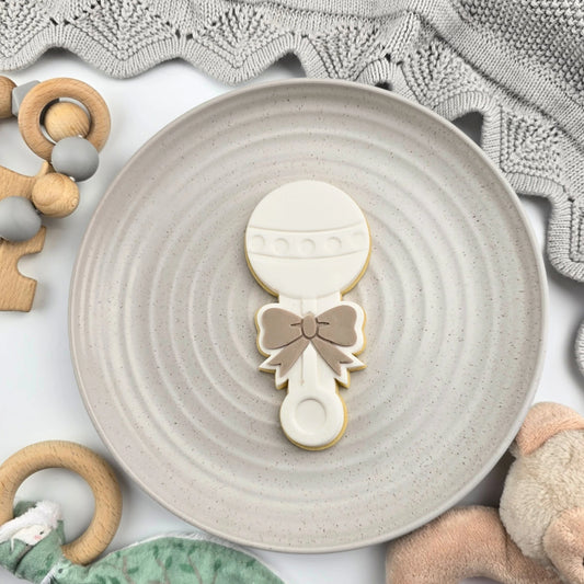 Custom Cookie Cutters 3D Embosser and Cutter Set - Baby Rattle.