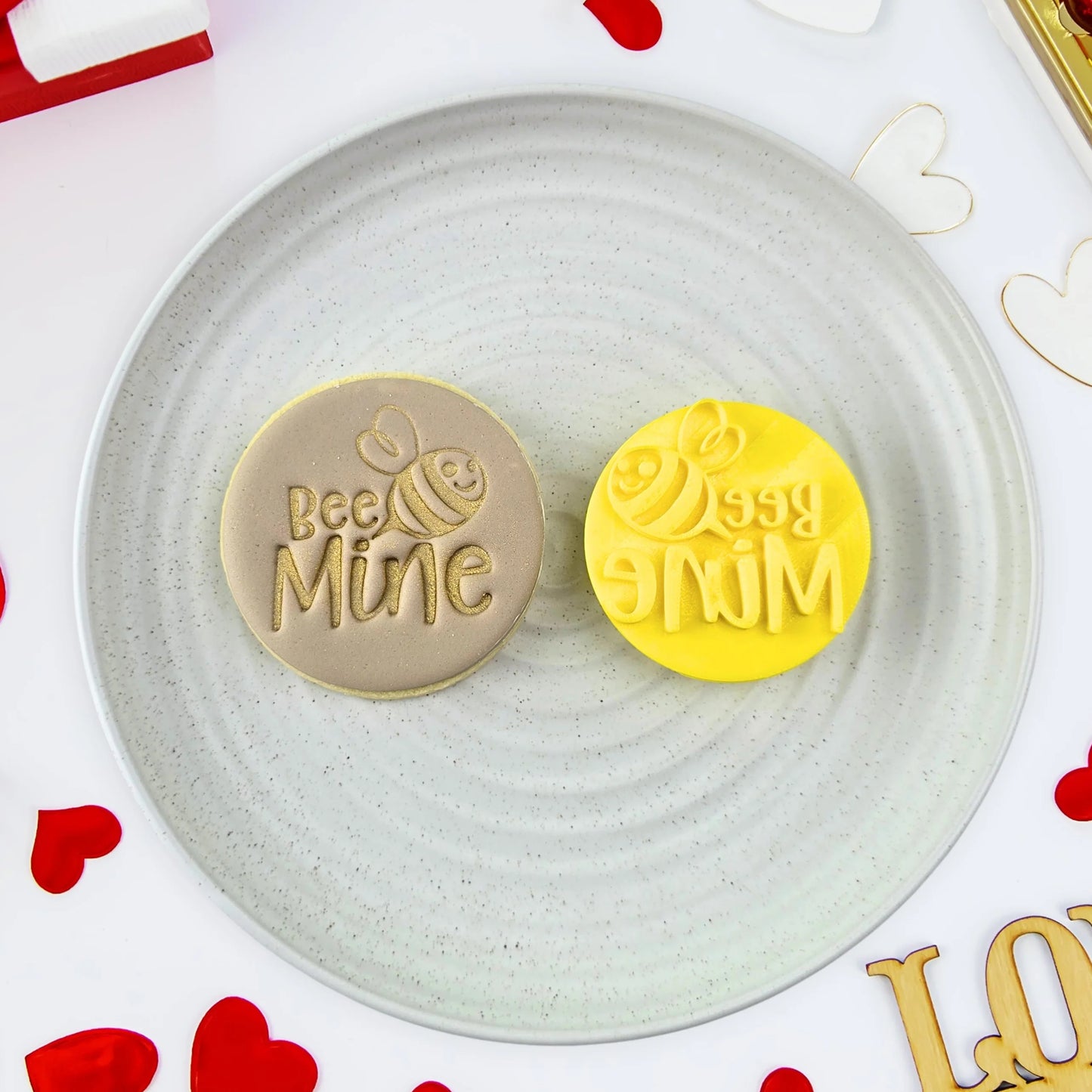 Custom Cookie Cutters Embosser - Bee Mine.
