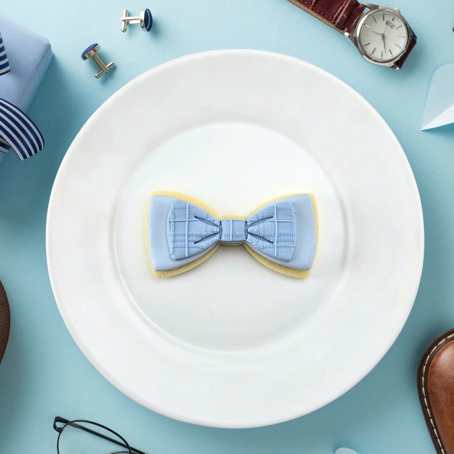 Custom Cookie Cutters 3D Embosser and Cutter Set - Bow Tie / Emma Bow.