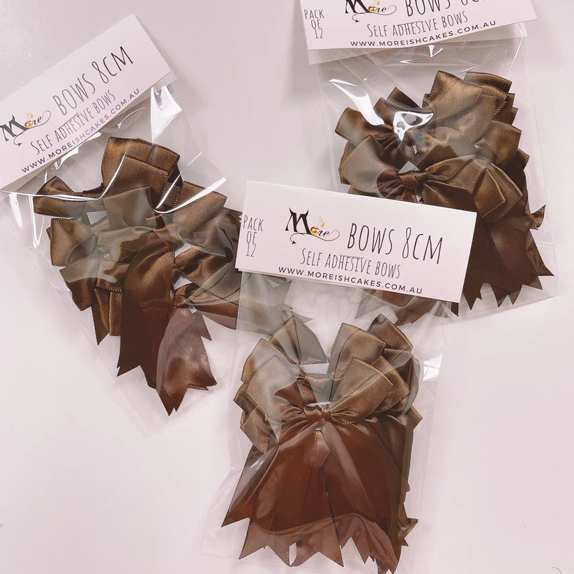 More Bows - Self Adhesive - 8cm - Pack of 12 - Various Colours