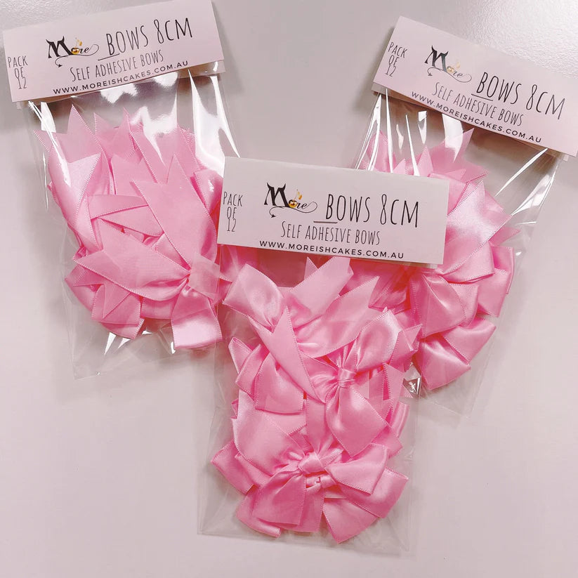 More Bows - Self Adhesive - 8cm - Pack of 12 - Various Colours