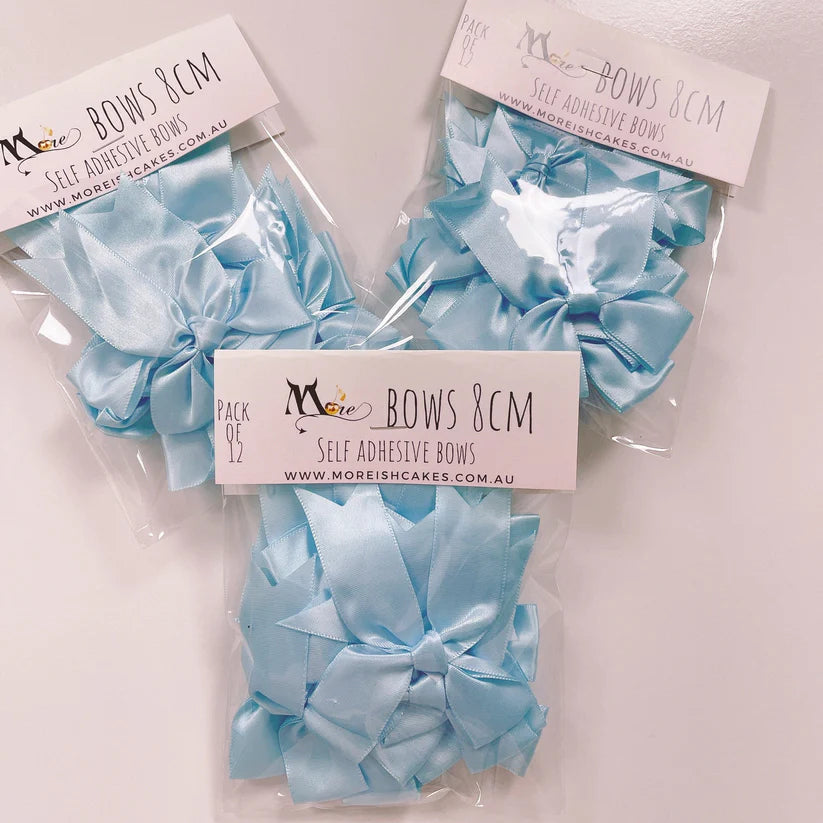 More Bows - Self Adhesive - 8cm - Pack of 12 - Various Colours