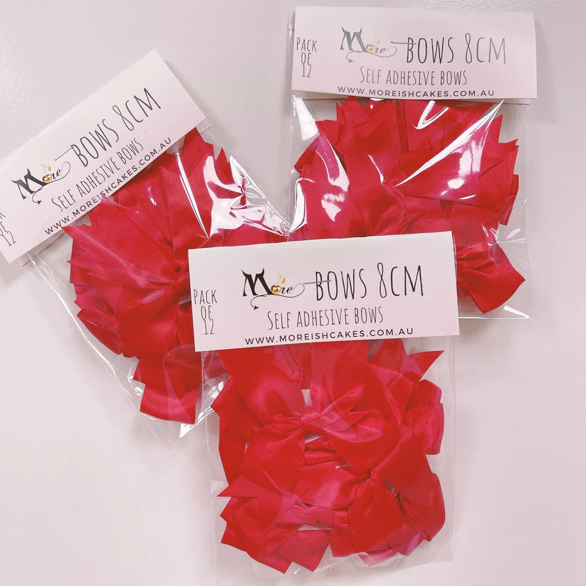 More Bows - Self Adhesive - 8cm - Pack of 12 - Various Colours