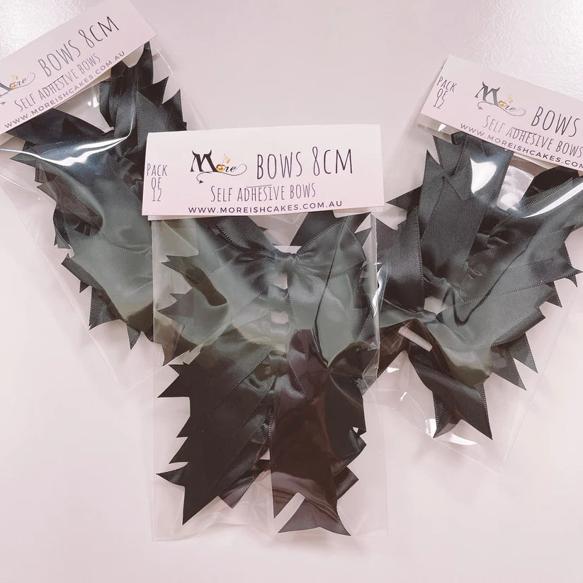 More Bows - Self Adhesive - 8cm - Pack of 12 - Various Colours