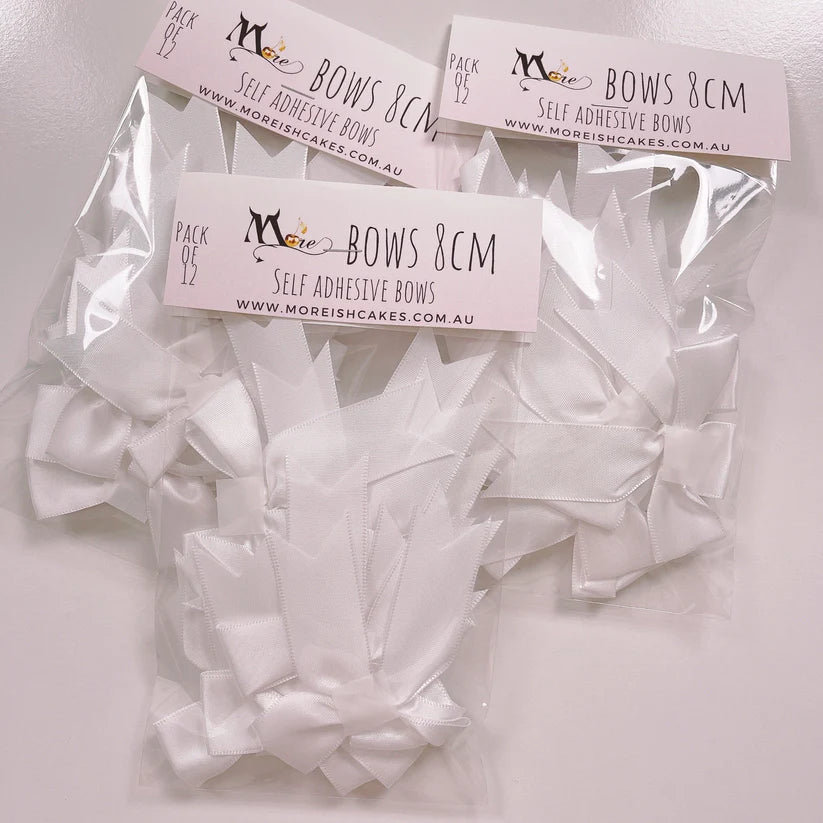 More Bows - Self Adhesive - 8cm - Pack of 12 - Various Colours
