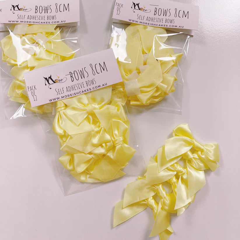 More Bows - Self Adhesive - 8cm - Pack of 12 - Various Colours