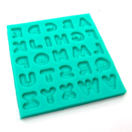 Silicone Mould - Button Alphabet Font - S554