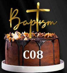 Acrylic Cake Topper - Baptism V2 - Gold
