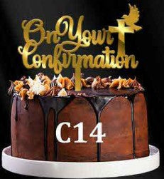 Acrylic Cake Topper - On Your Confirmation - Gold