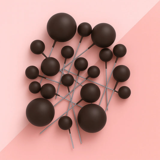 Iconic - Chocolate Brown - Matte Ball Toppers - 20PCS