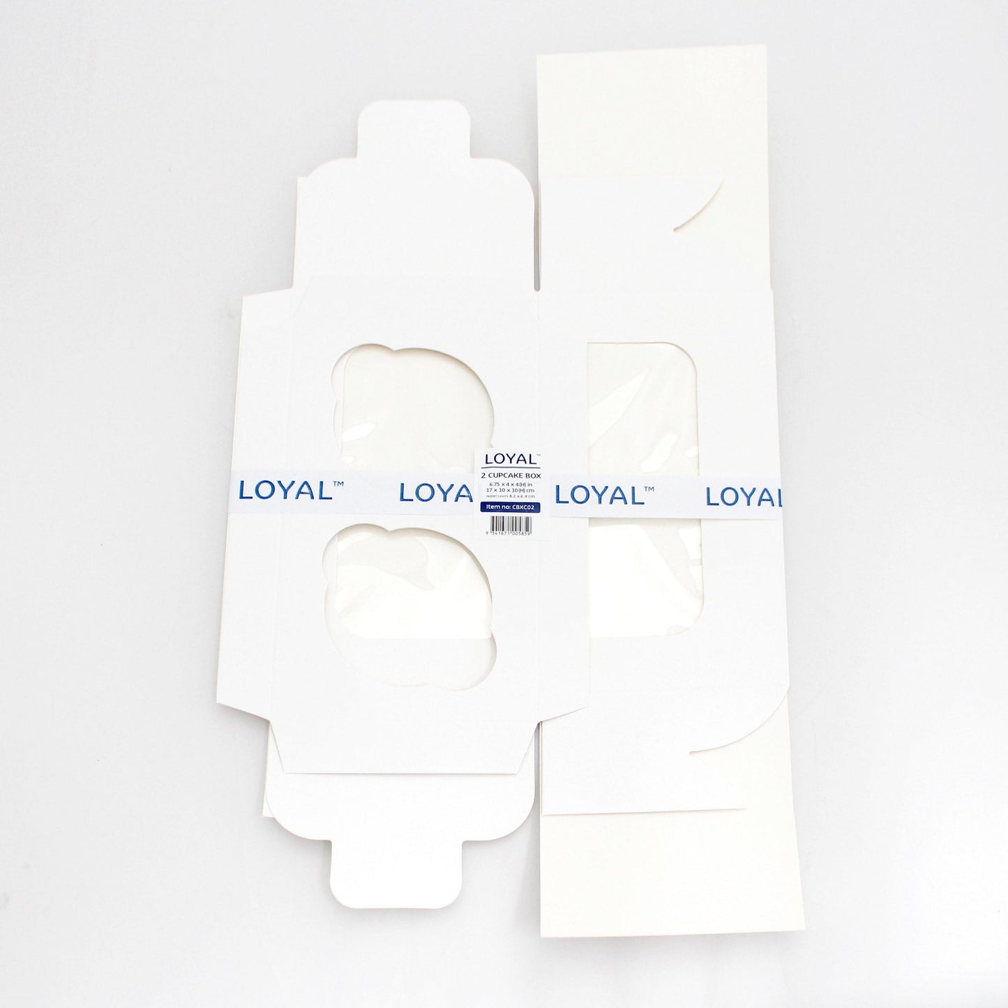 Loyal White Cupcake Box - 2 Hole