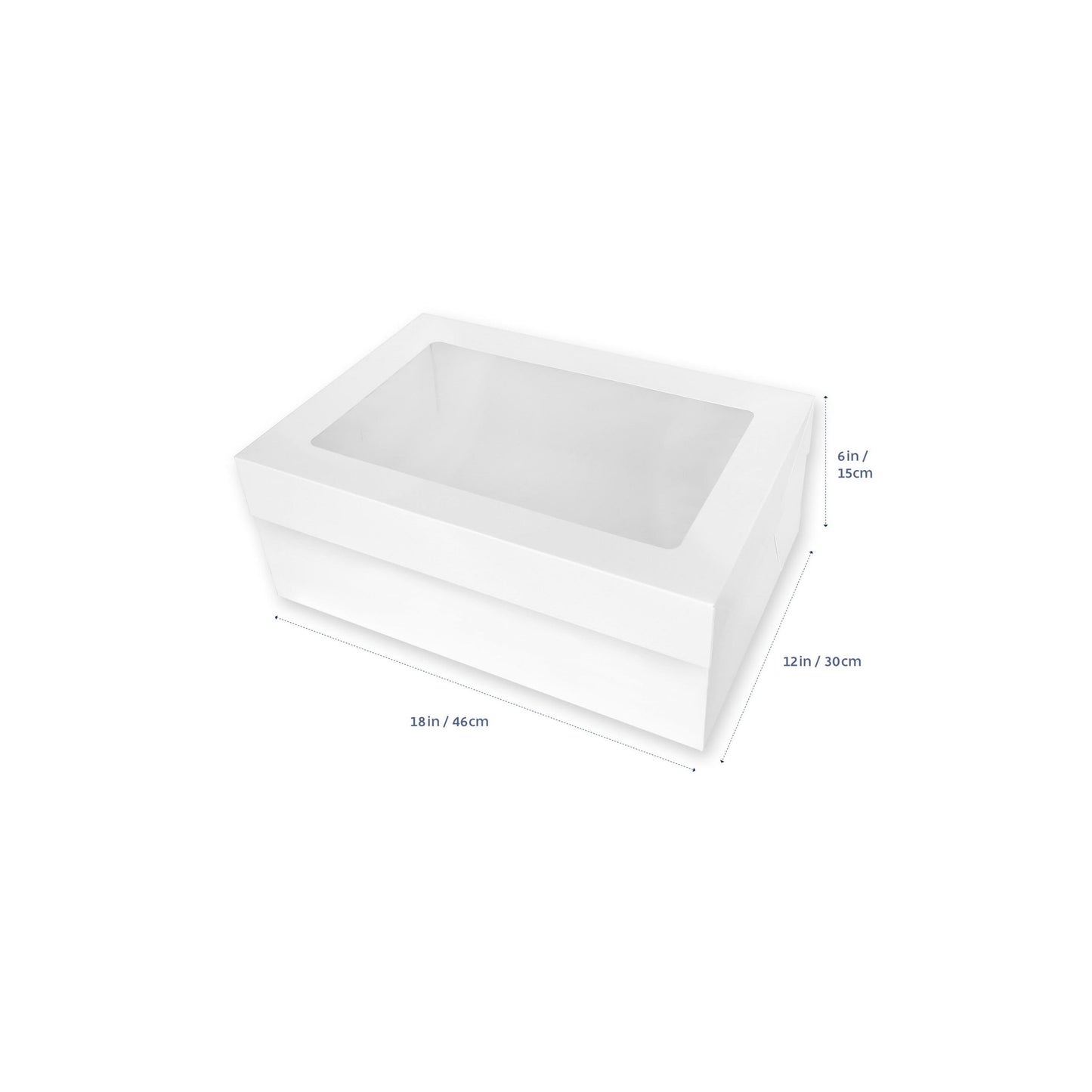 Loyal Box/ Dessert Box - Rectangle Window Lid 18x12x6" (46x30x15cm)