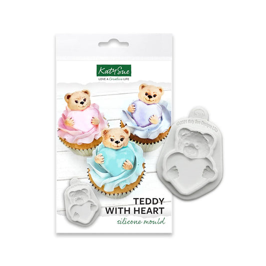 Katy Sue - Teddy + Heart Silicone Mould
