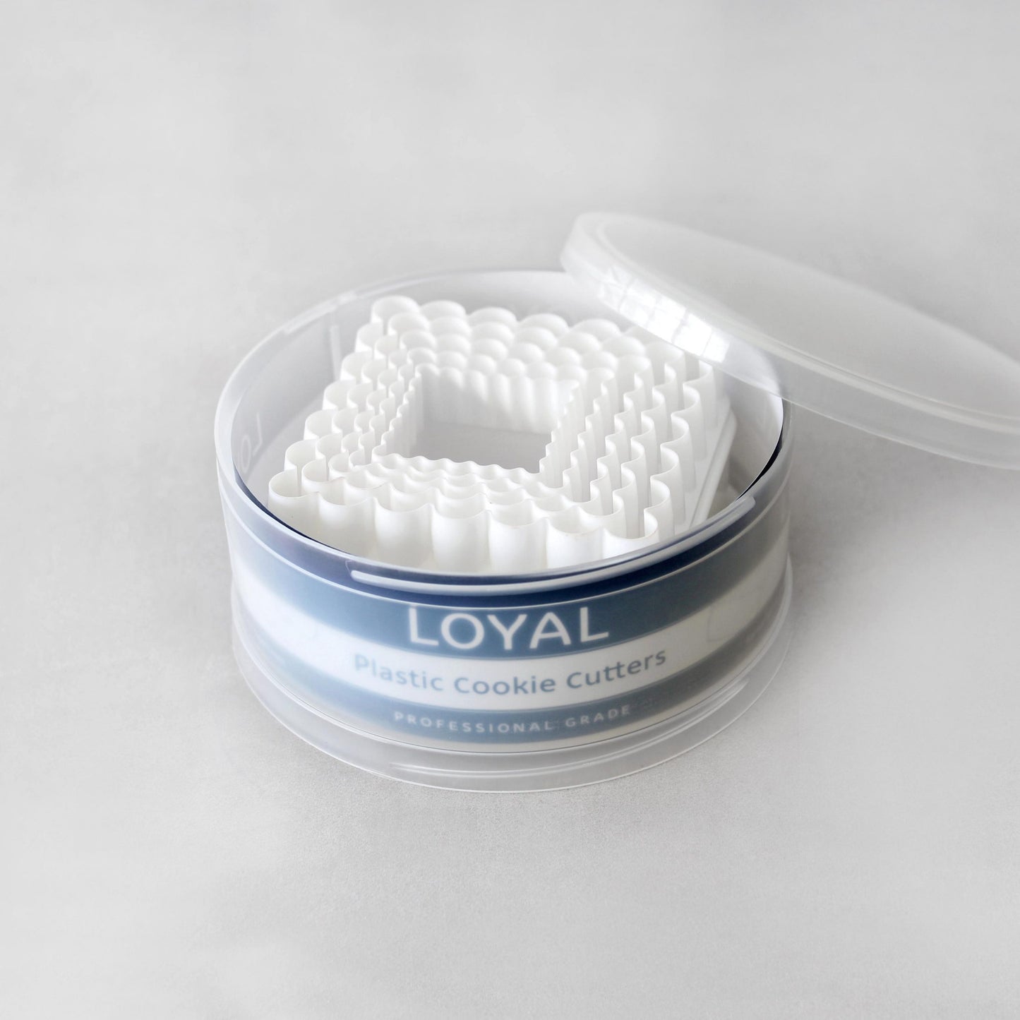 Loyal Plastic Plain / Scalloped Square Cutter Set of 5