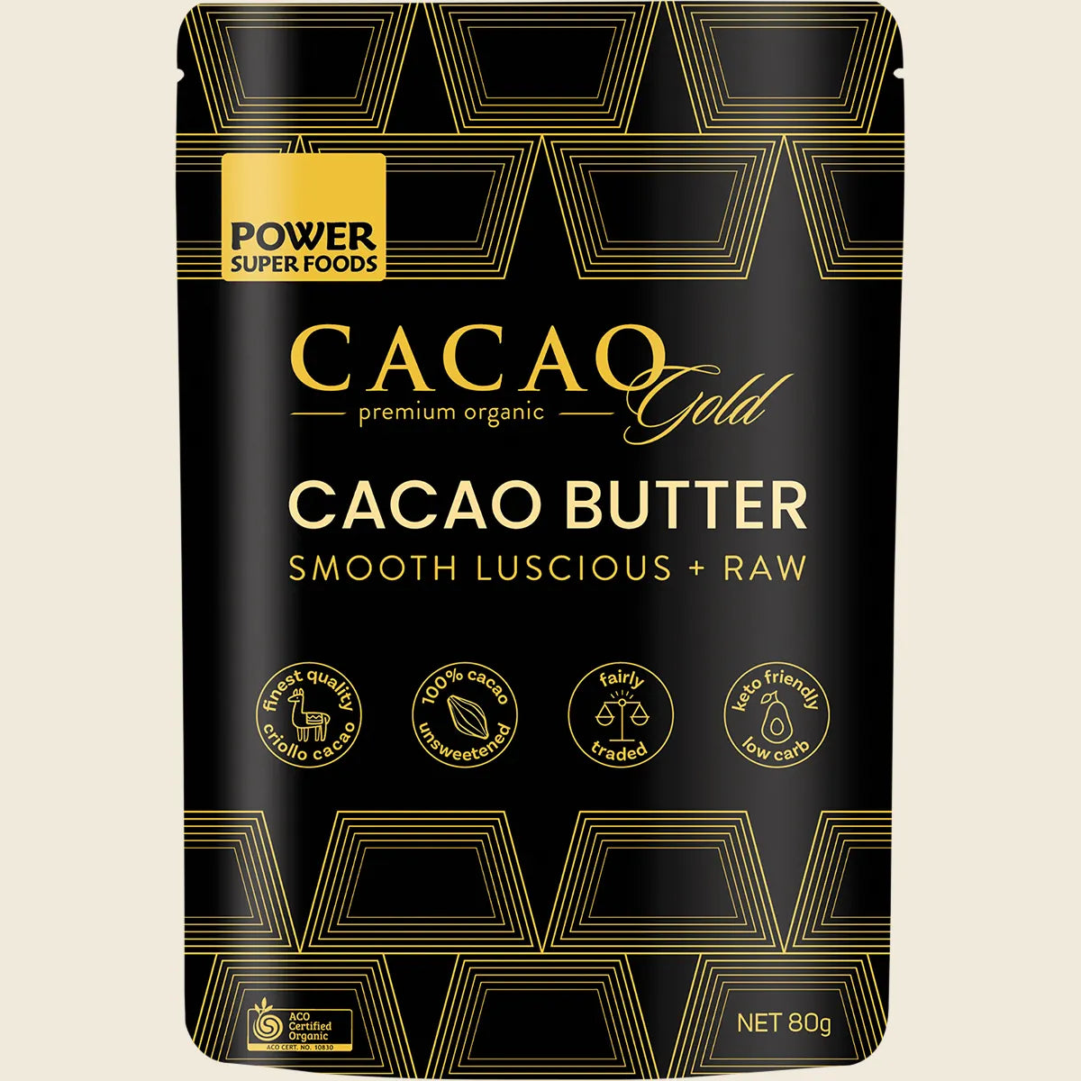Power Super Foods Cacao Gold Butter Chunks - Certified Organic 80g