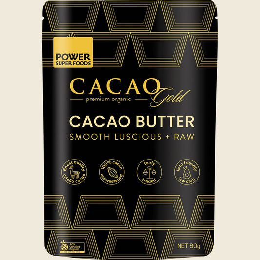 Power Super Foods Cacao Gold Butter Chunks - Certified Organic 80g