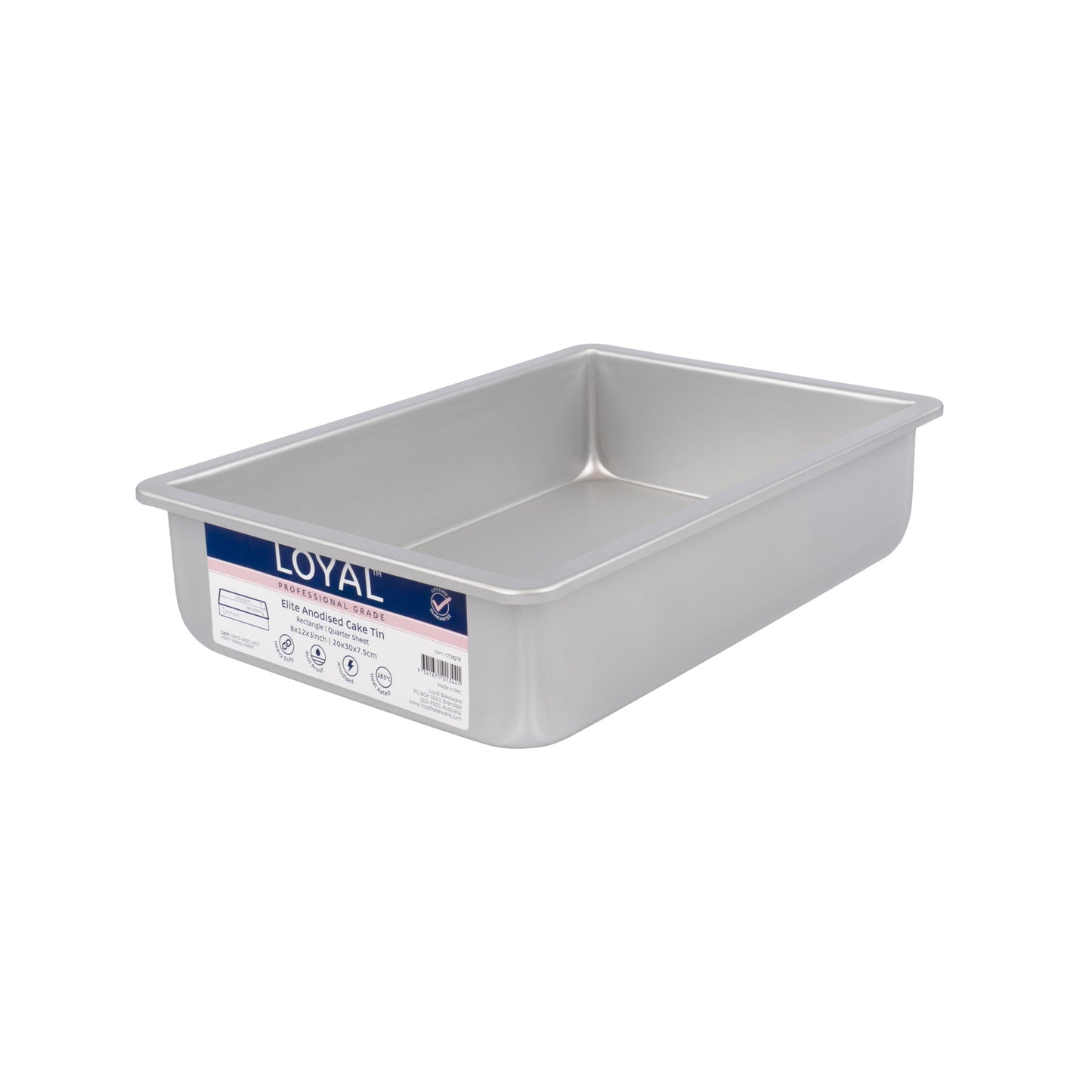 Loyal Elite Anodised Cake Tin - Quarter Slab (8x12x3")