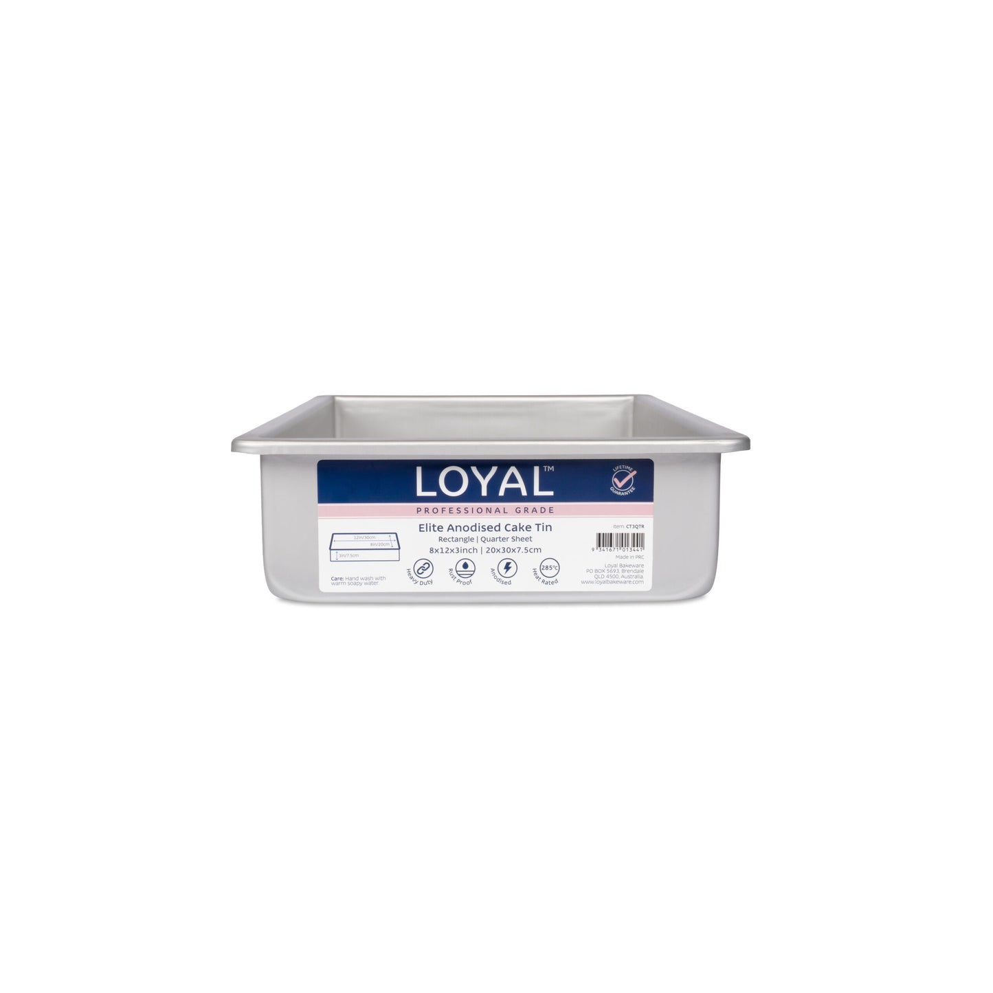 Loyal Elite Anodised Cake Tin - Quarter Slab (8x12x3")