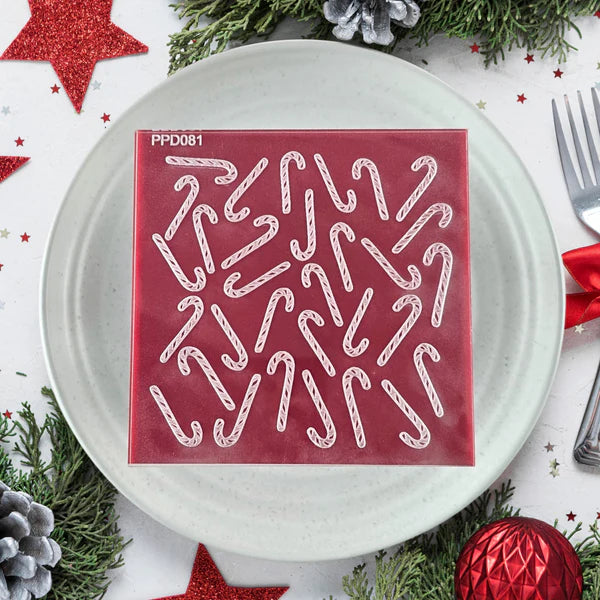 Custom Cookie Cutters - Candy Canes Pattern Plate.