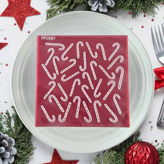 Custom Cookie Cutters - Candy Canes Pattern Plate.