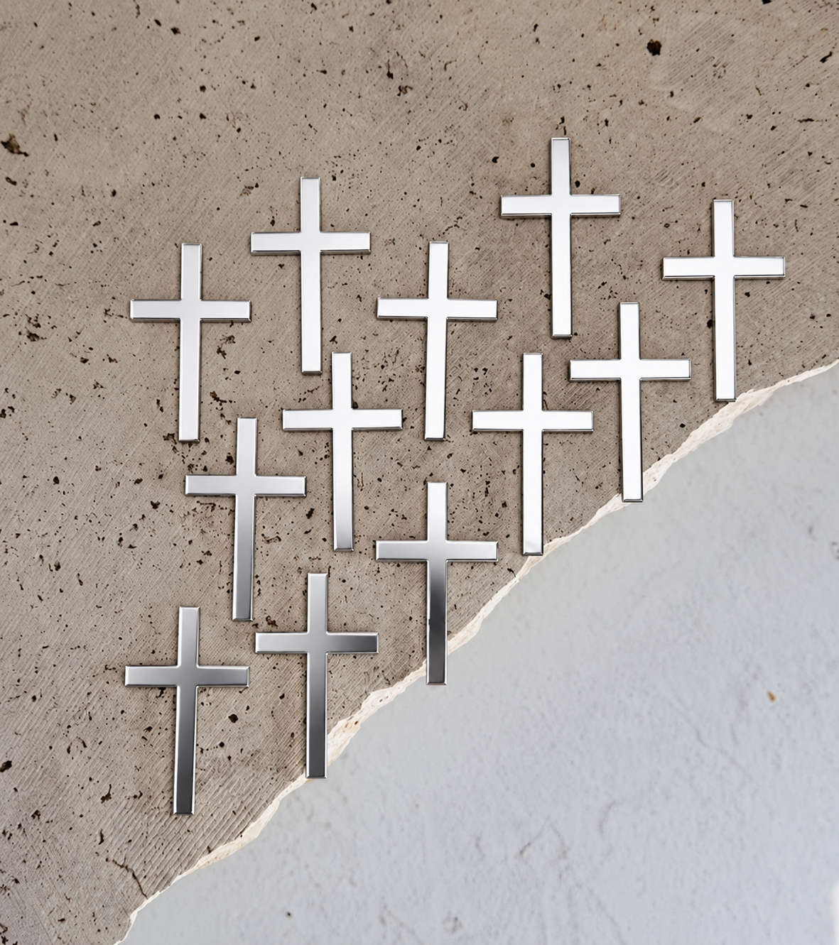 Skysies - Acrylic Silver Cross - Mini - 12Pk