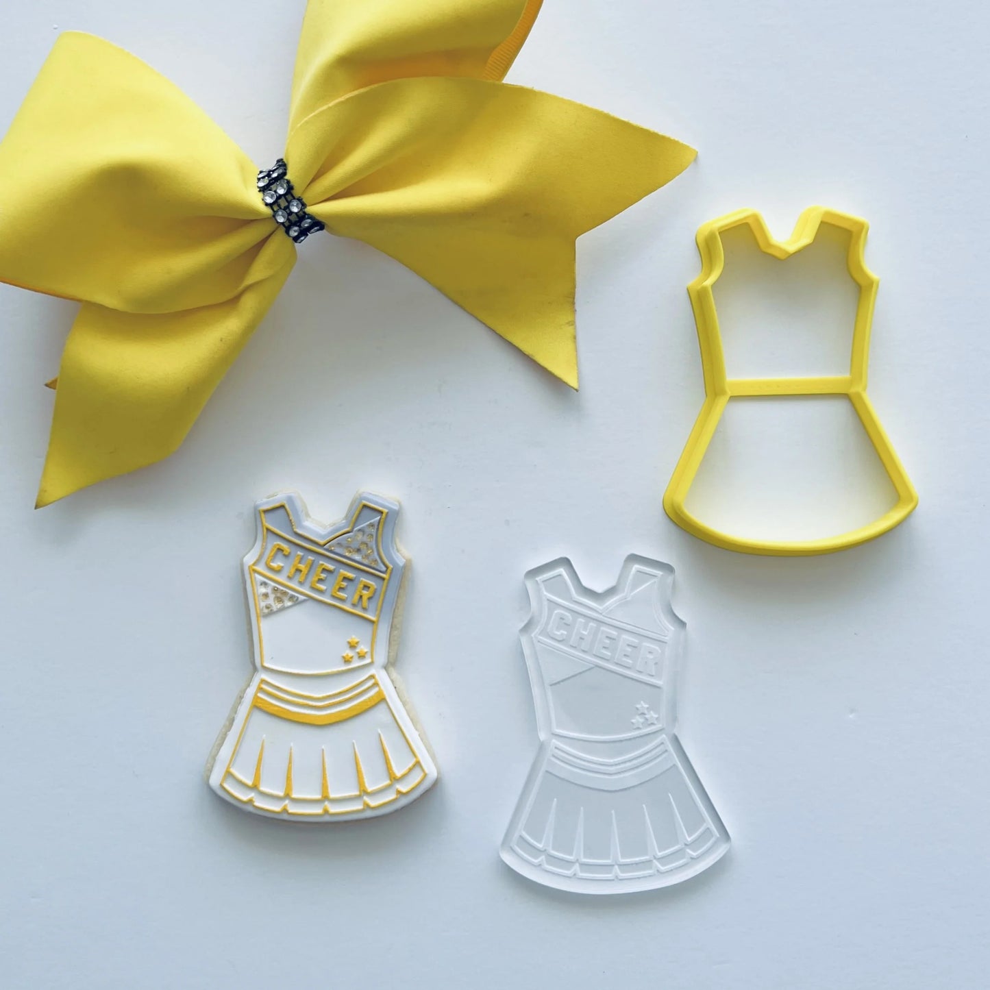 Custom Cookie Cutters Cutter and Debosser Set - Cheer Outfit.