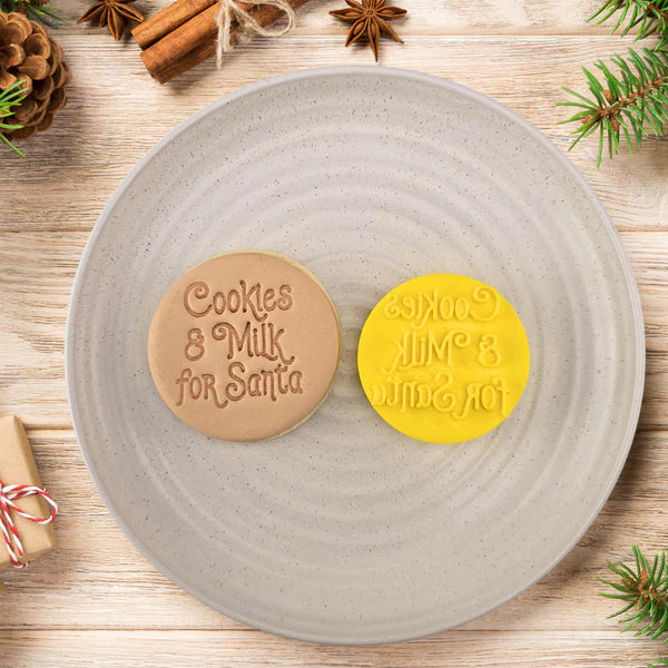 Custom Cookie Cutters Embosser - Cookies and Milk for Santa "LAST ONES".