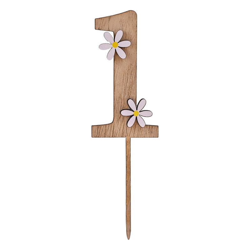 Ditsy Daisy Wooden Cake Topper - One.
