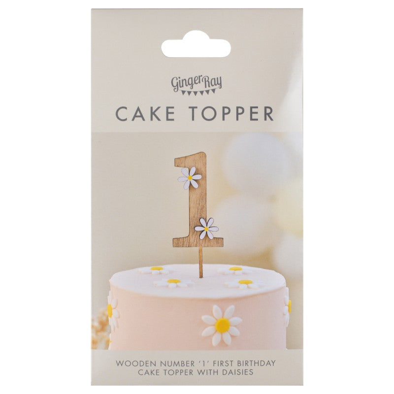 Ditsy Daisy Wooden Cake Topper - One.