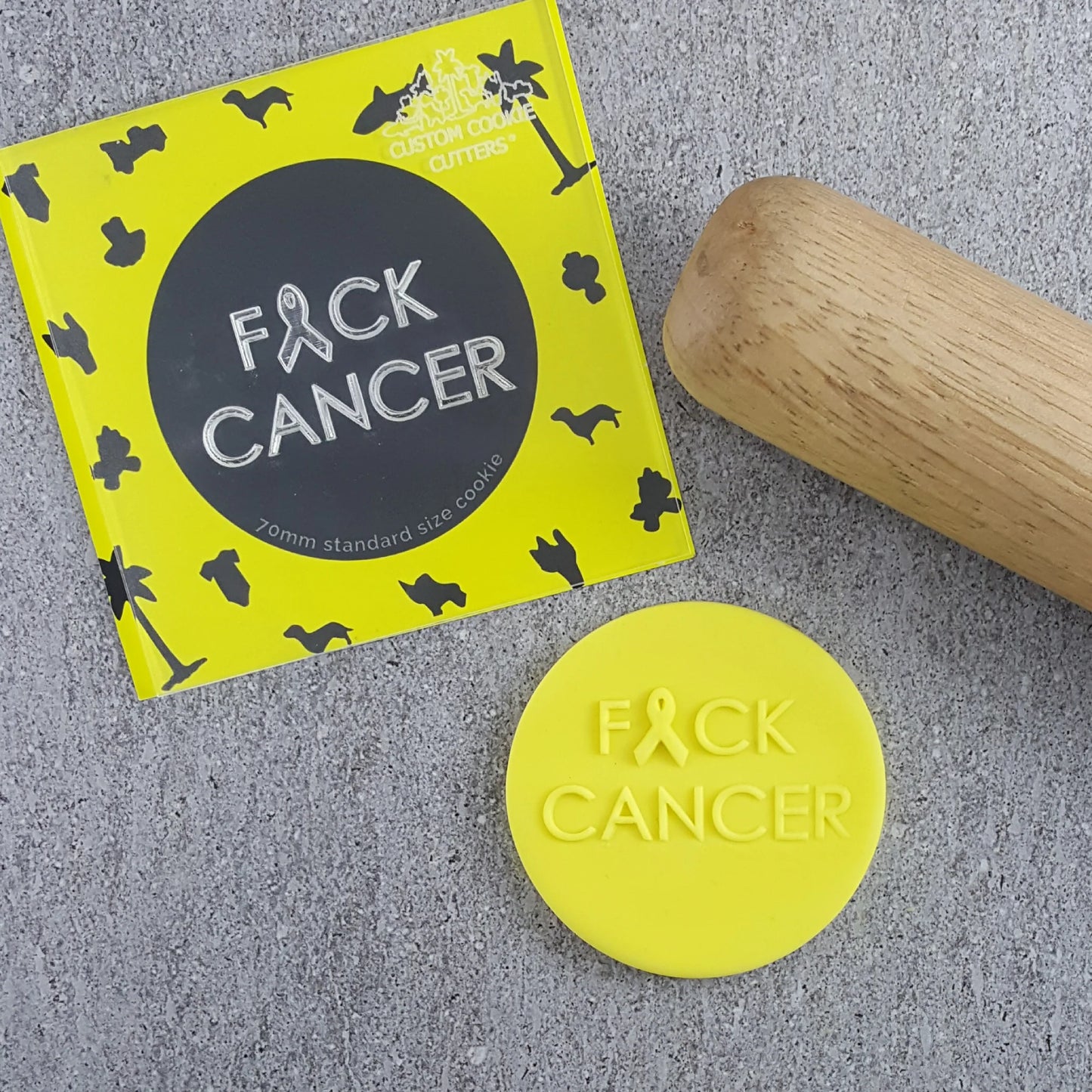 Custom Cookie Cutters - F*ck Cancer Debosser