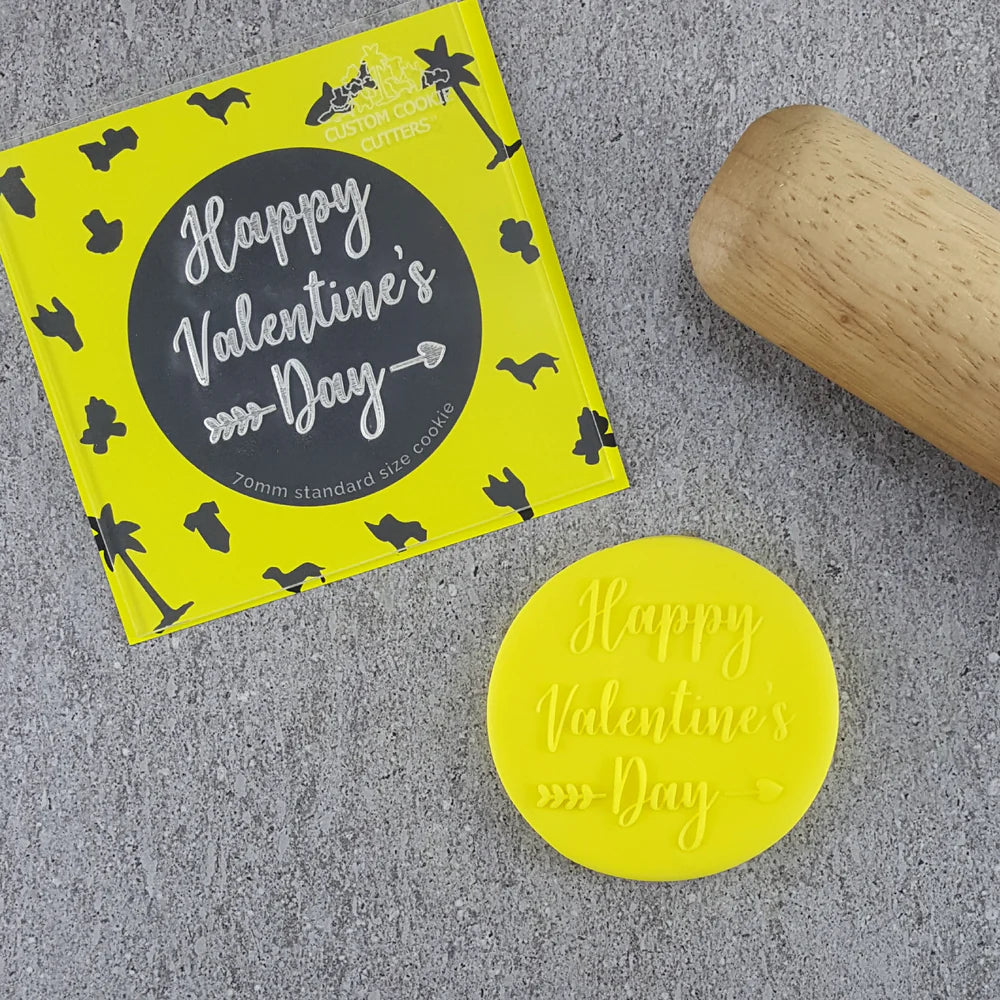 Custom Cookie Cutter - Happy Valentine's Day Debosser