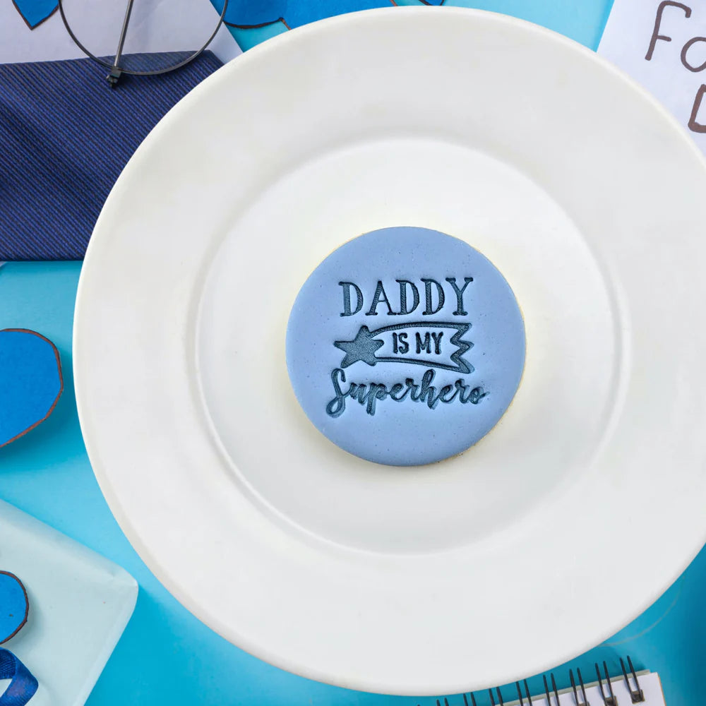 Custom Cookie Cutters Embosser - Daddy is my superhero.
