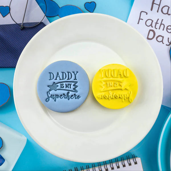 Custom Cookie Cutters Embosser - Daddy is my superhero.