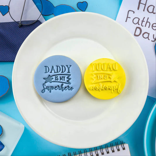Custom Cookie Cutters Embosser - Daddy is my superhero.