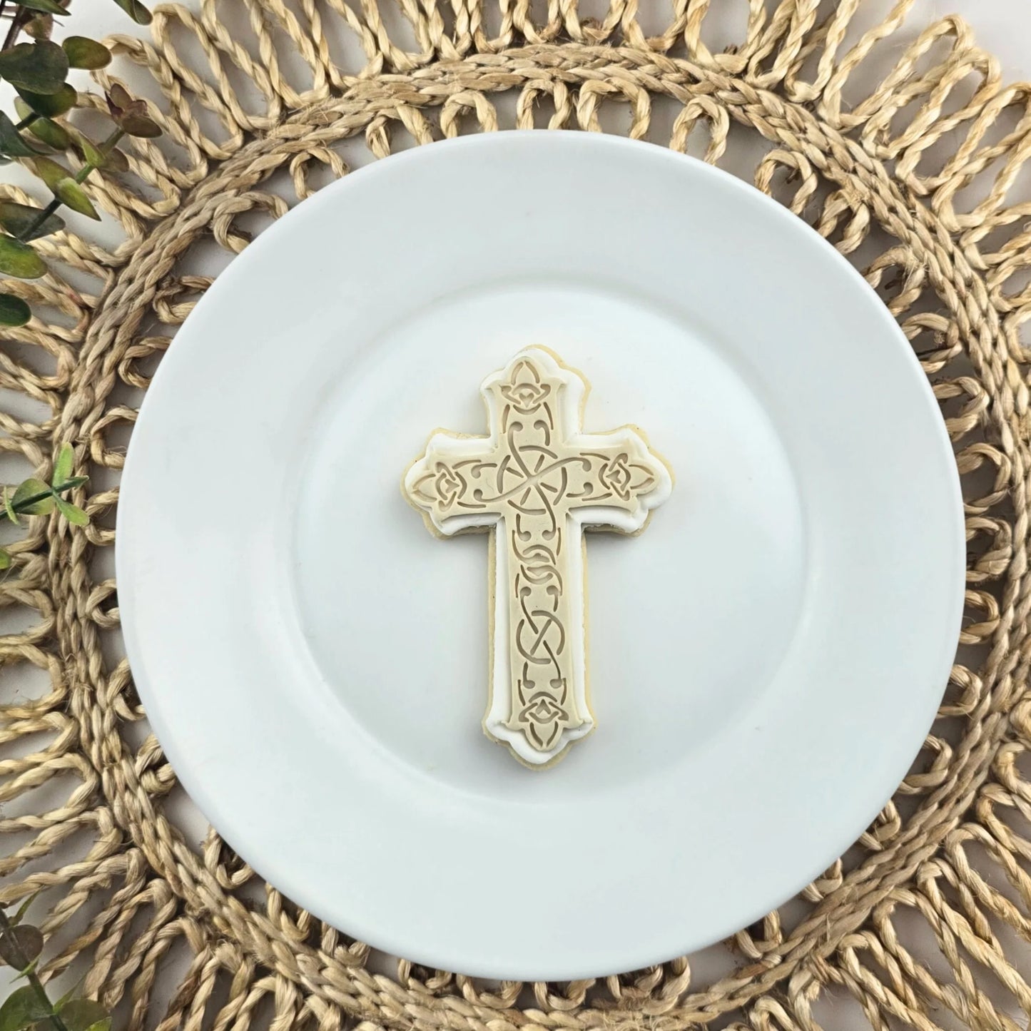 Custom Cookie Cutters 3D Embosser and Cutter Set - Decorative Cross.
