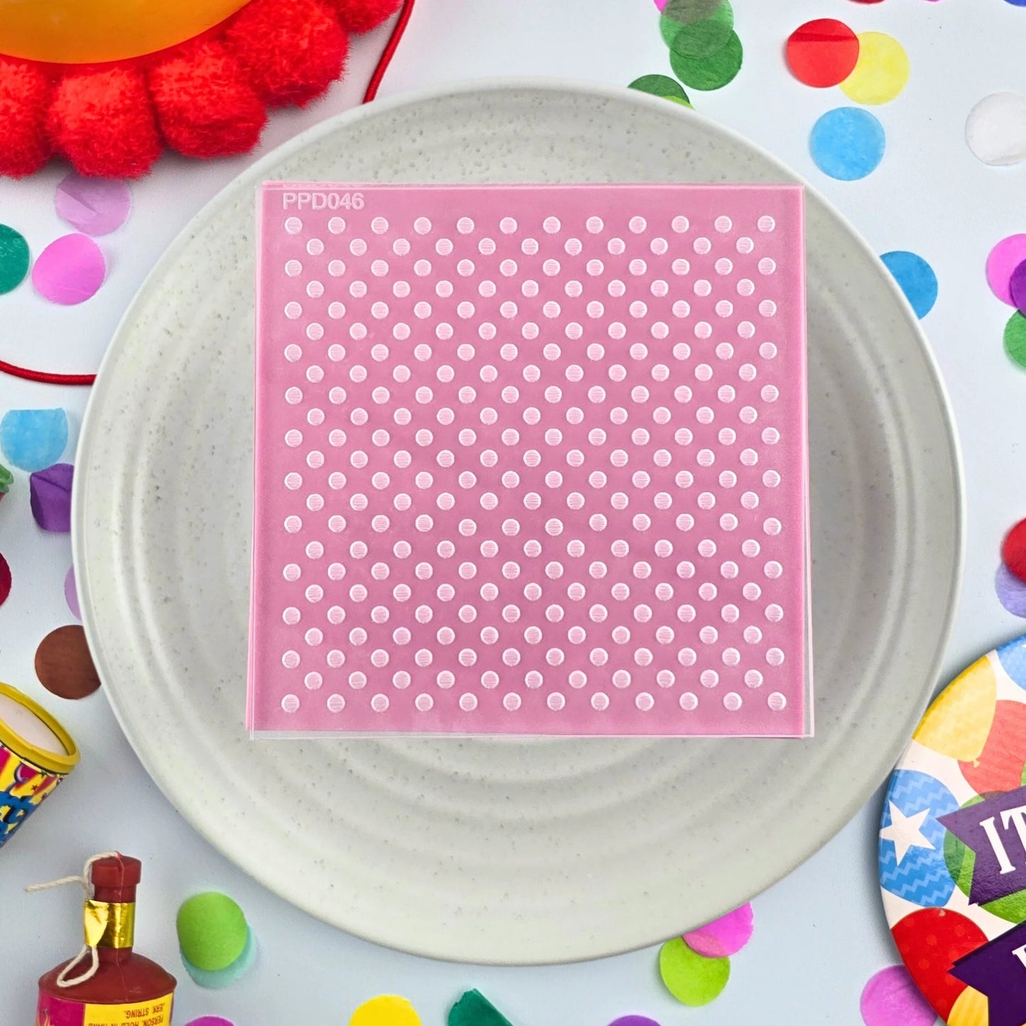 Custom Cookie Cutters - Dots Pattern Plate.