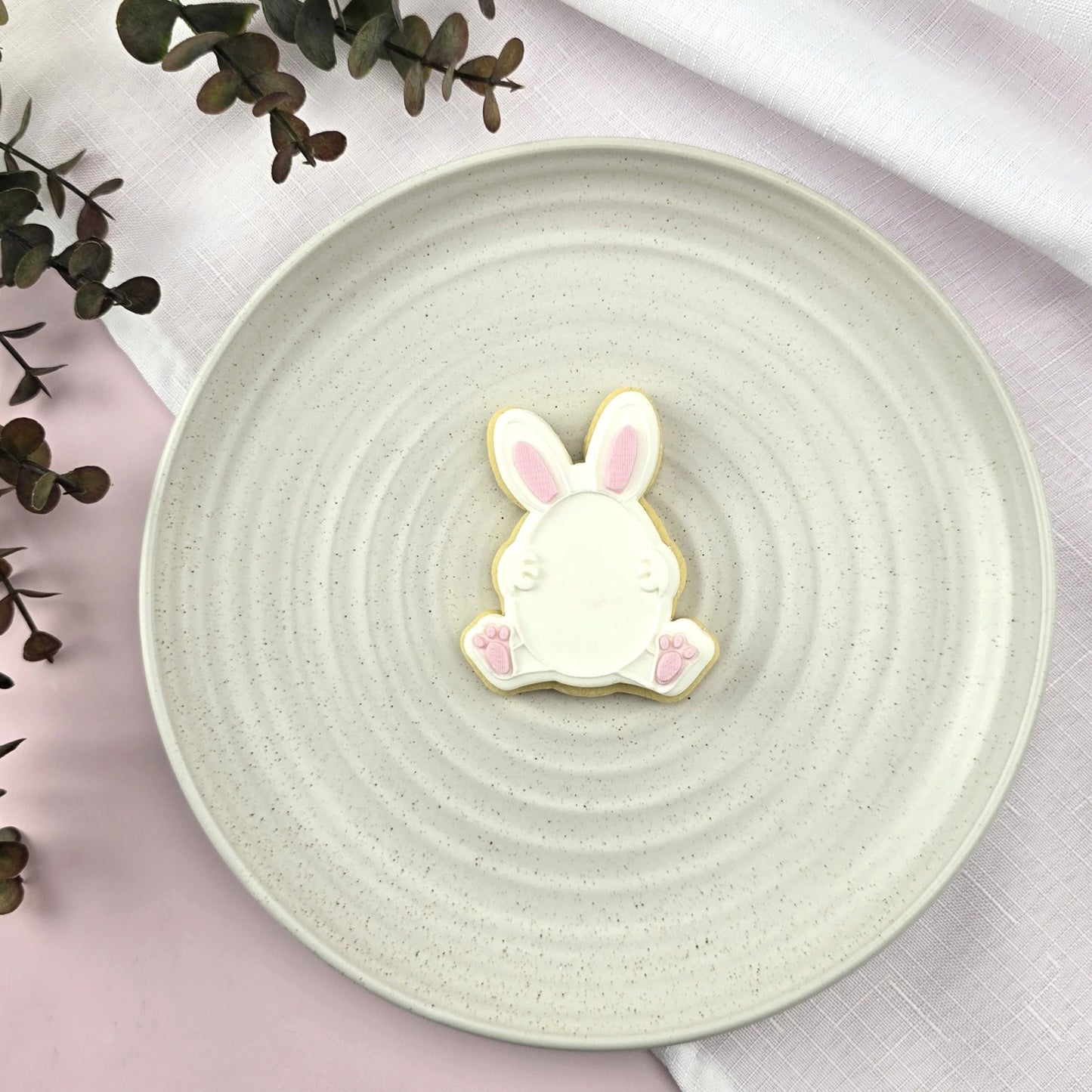 Custom Cookie Cutter - Easter Egg Bunny Cutter and Embosser Set Small